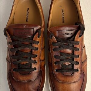 Magnanni Men's Cognac Leather Sneakers